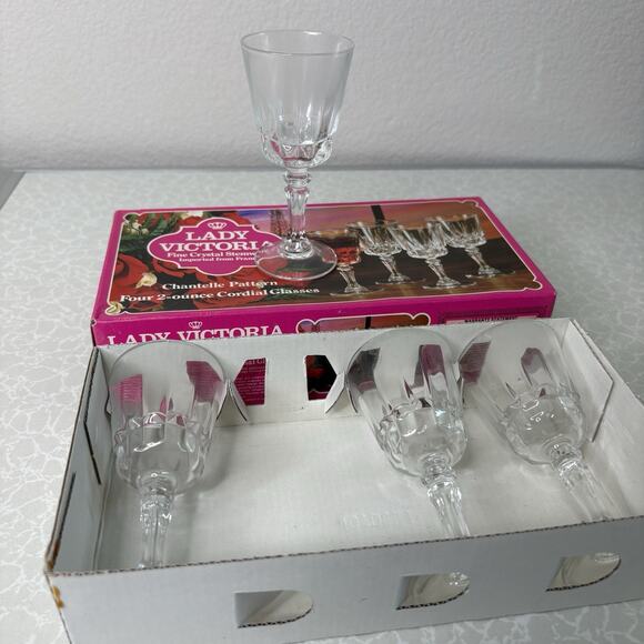 Lady Victoria Fine Crystal Stemware Tumbler Champagne Wine Cordial Glass France - Picture 5 of 5